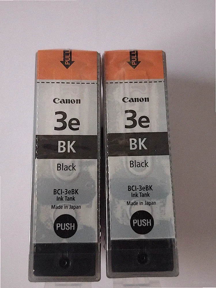 2 - CANON 3e BLACK Ink Tank Cartridge NEW-SEALED Genuine Canon Printer Toner