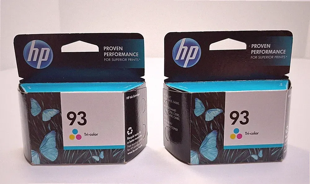 2 HP 93 Tri-Color Ink Tank Cartridge Printer Toner OEM GENUINE Sealed 11/2014