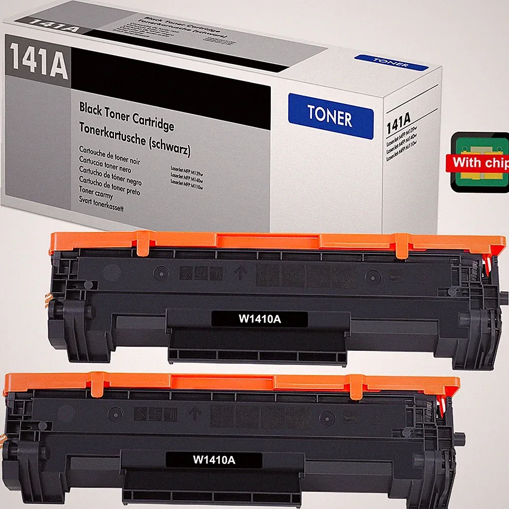 2 Pack 141A W1410A Toner WITH CHIP Fits for HP LaserJet MFP M140w M139w M110w AD