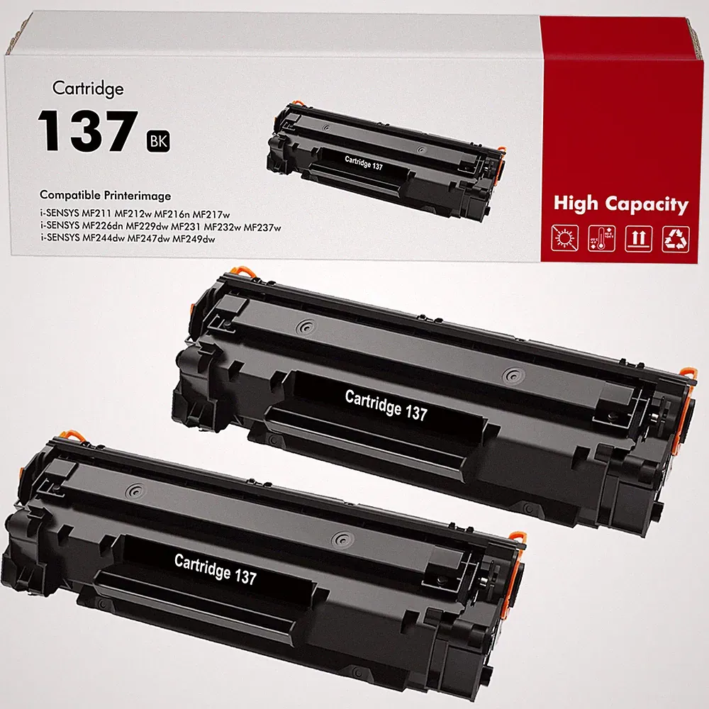 2 PACK Cartridge 137 Black Toner Compatible for Canon MF210 MF211 MF231 Printer