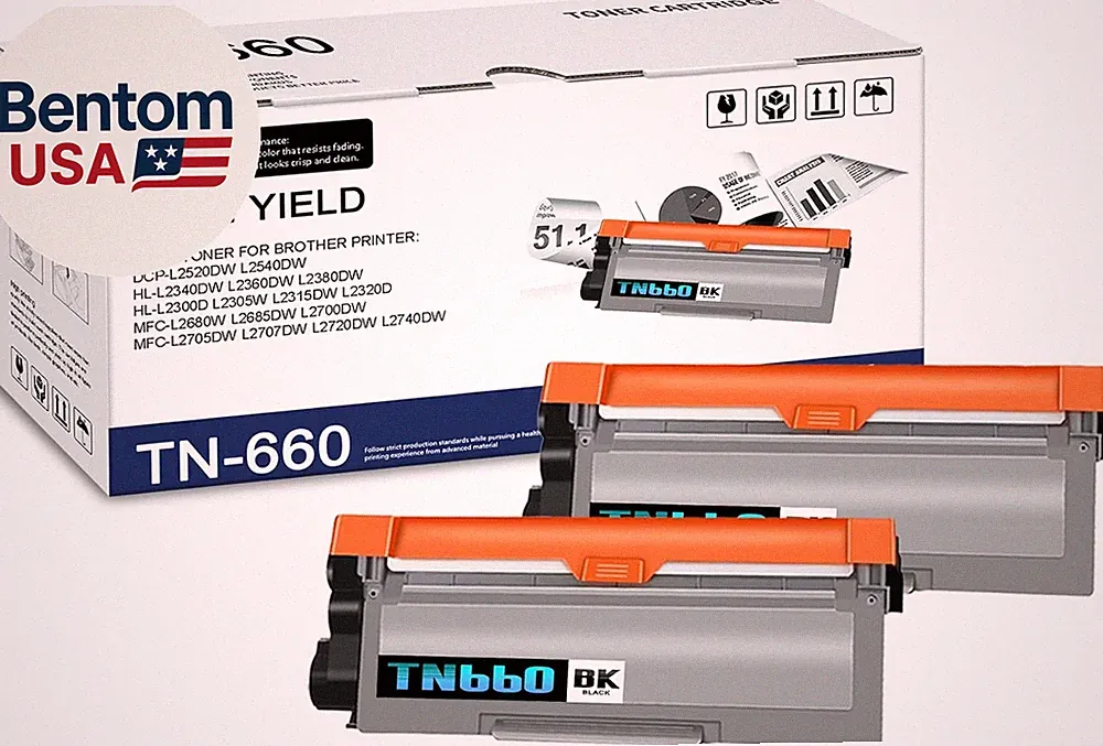 2-Pack Tn660 Tn 660 Toner Cartridge, Replacement for Brother Tn660 Tn-660 for HL