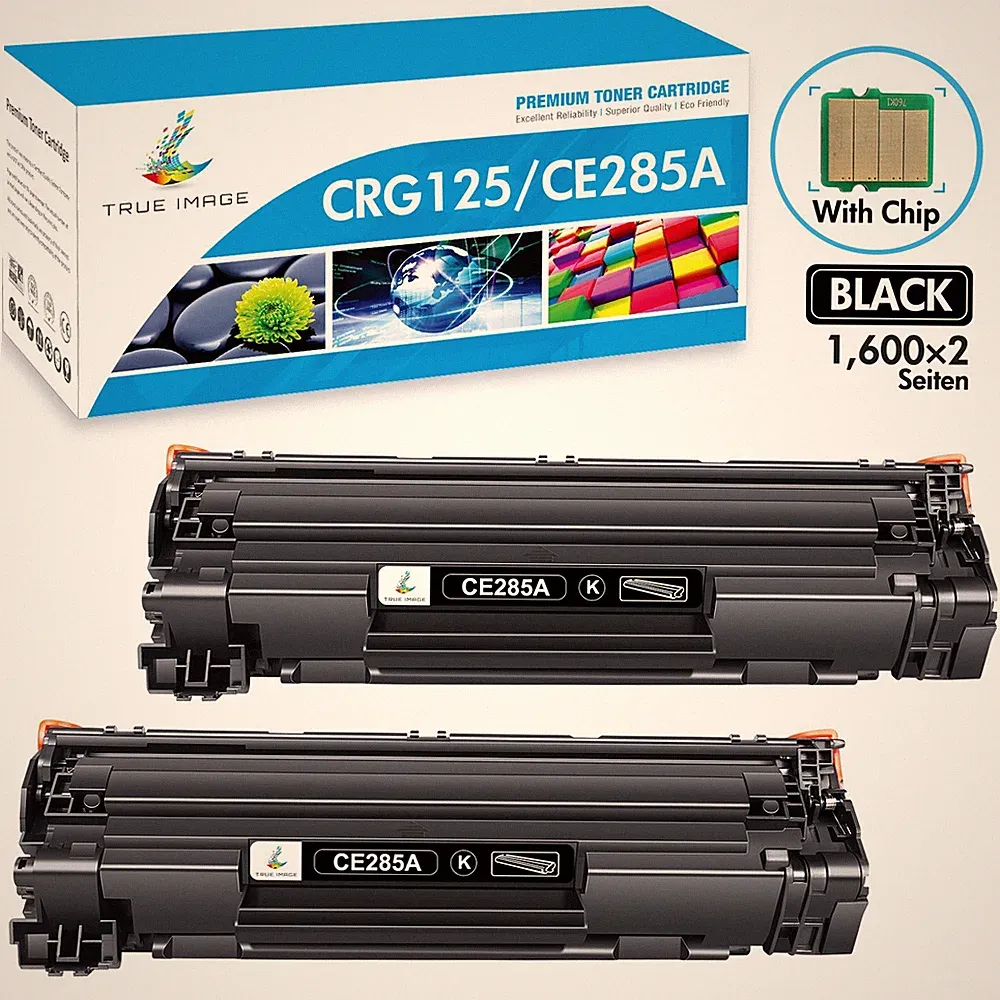 2 PK CRG125 For Canon 125 Toner Cartridge 125 ImageClass MF3010 LBP6030w Printer