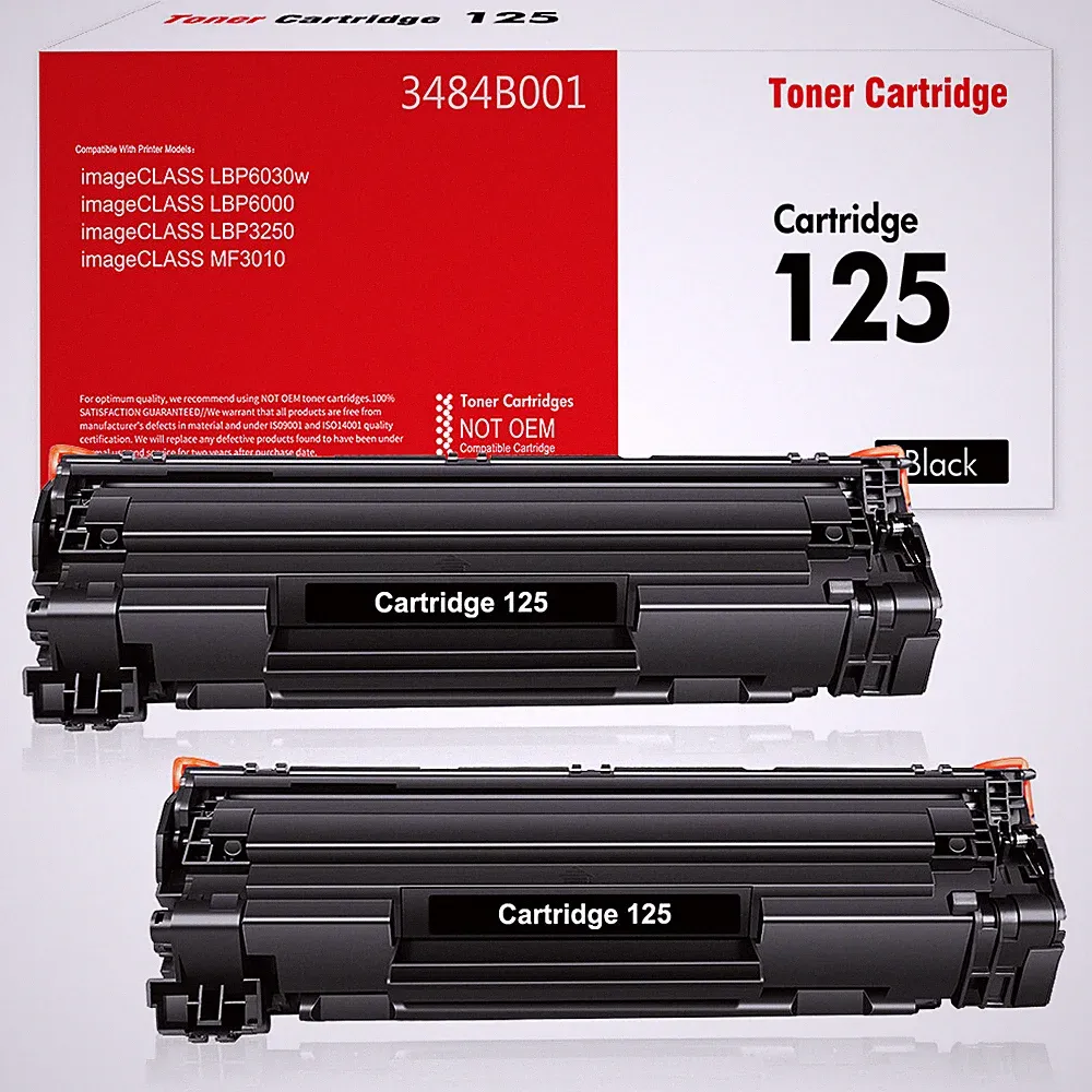 2pk 125 Toner Cartridge for Canon ImageClass LBP6000 LBP6030w MF3010 Printer