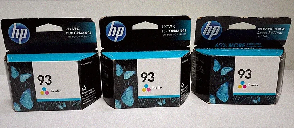 3 HP 93 Tri-Color Ink Tank Cartridge Printer Toner OEM GENUINE Sealed 2011/2014