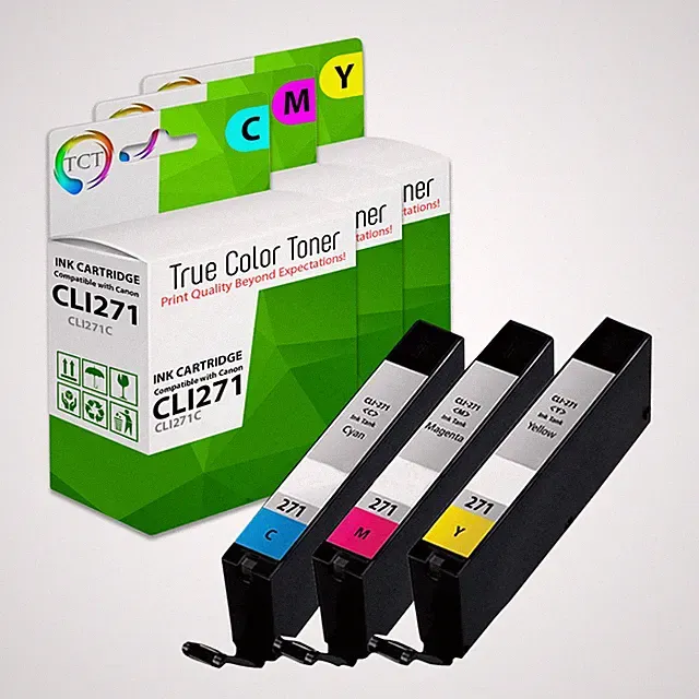 3Pk TCT CLI-271 Cyan Magenta Yellow HY For Canon Pixma MG5720 Compatible Ink
