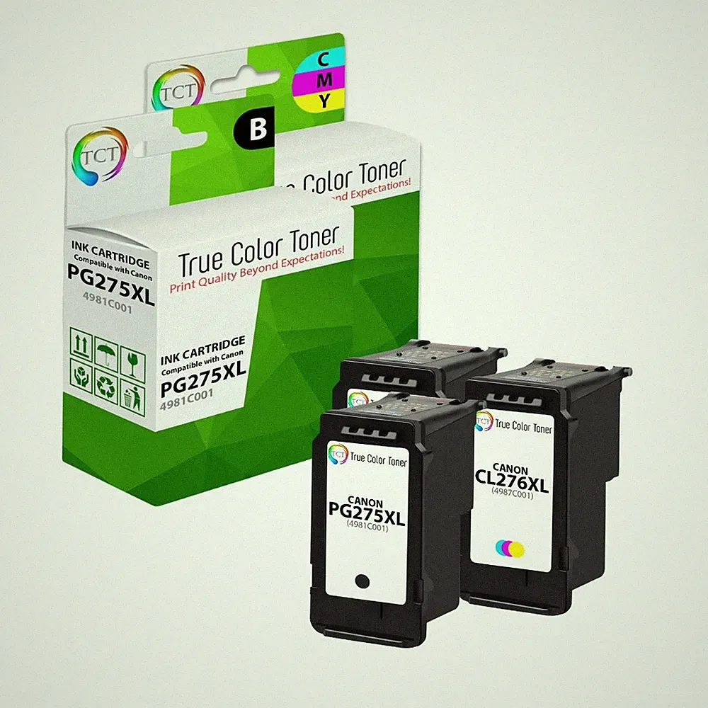 3PK TCT Premium 275XL 276XL BLK CL HY Compatible for Canon Pixma TR4720 Ink