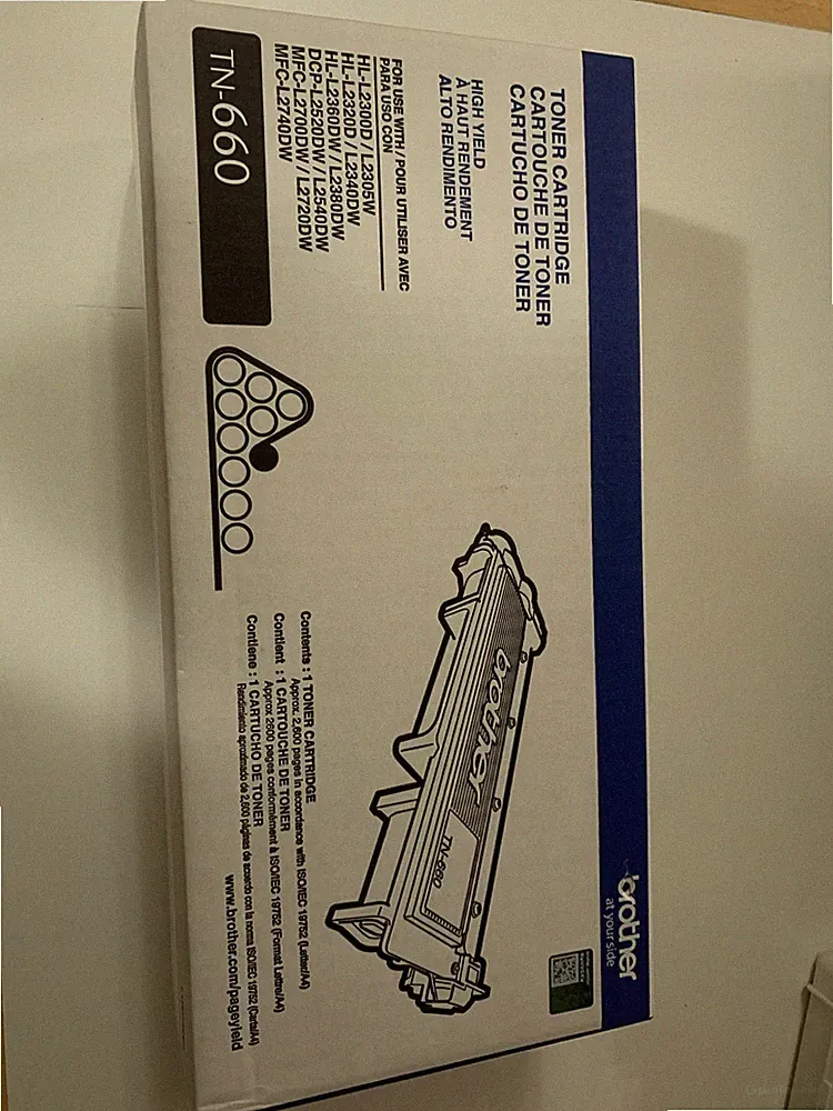 Brother OEM TN660 Sealed Box High Yield Toner Cartridge TN-660 Laser Printer Ink
