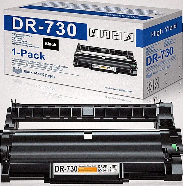 DR730 Drum Unit TN760 Replacement for Brother HL-L2370DW MFC-L2710DW (No Toner)