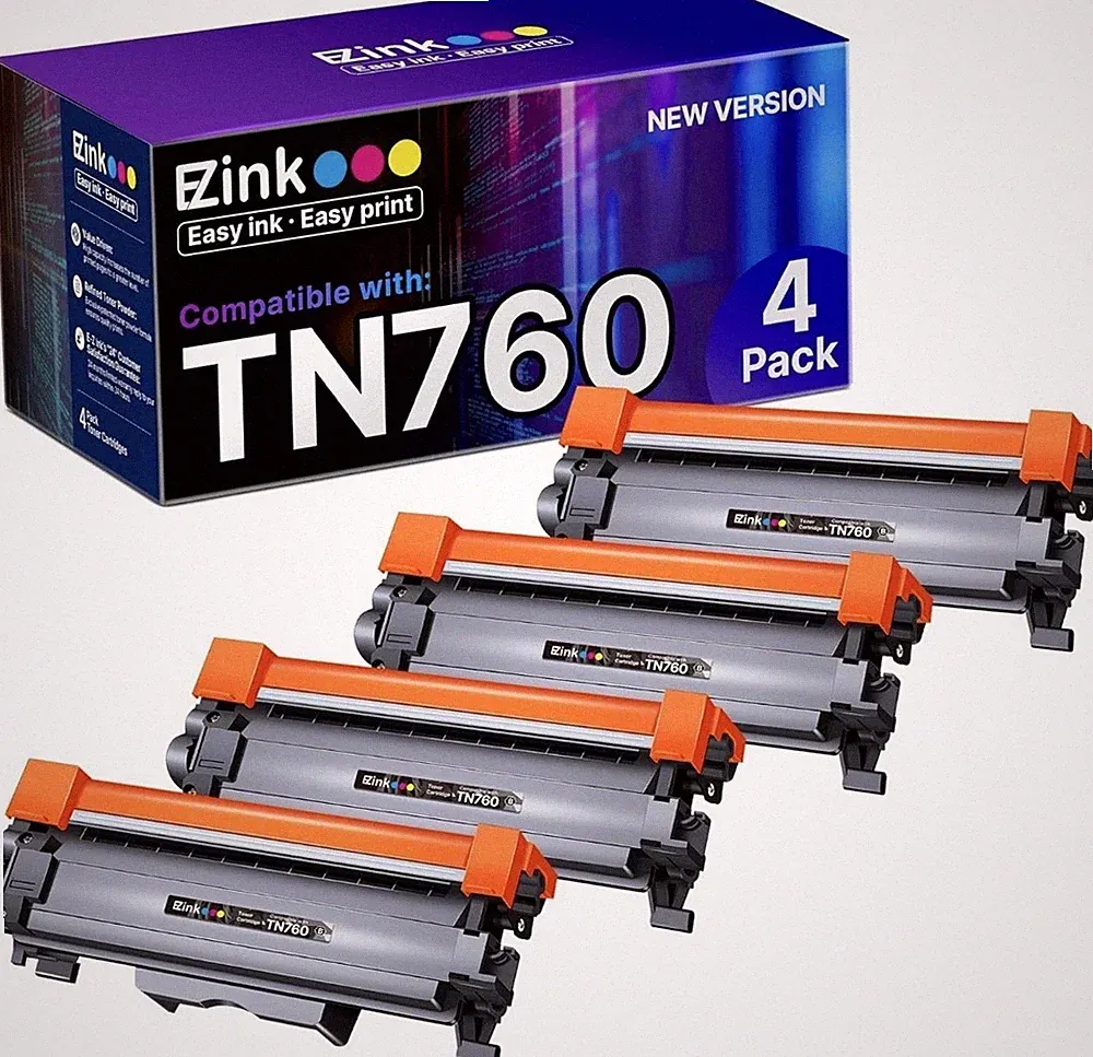 E-Z Ink TN760 4PCS Compatible Toner Cartridge Replacement Brother Printer *USA*
