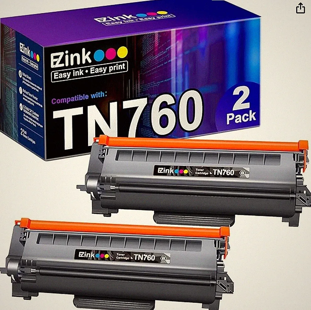 E-Z Ink TN760 Toner for Brother Printer Compatible for Brother TN-760 TN730