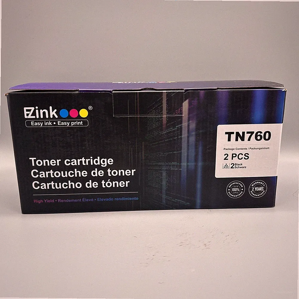 EZink TN760 High Yield Toner Cartridge 2 Pack Compatible for Brother Printer