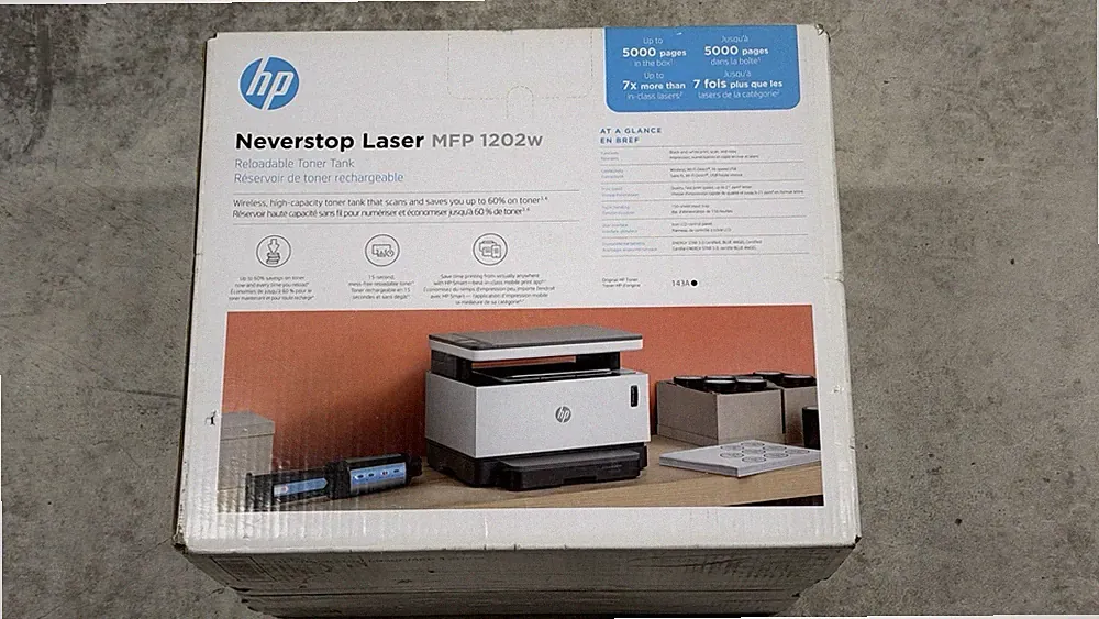 HP Neverstop Laser MFP 1202w Wireless Refillable Toner All-In-One Printer - New