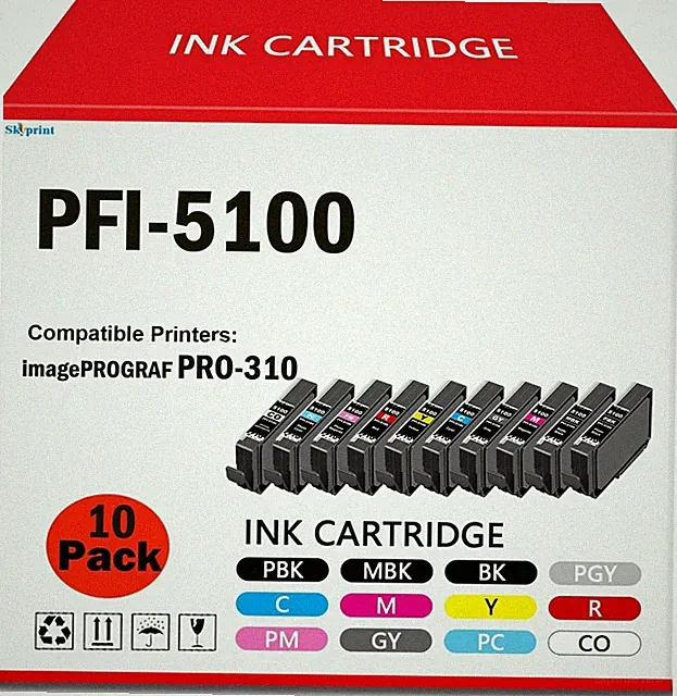 PRO310 PFI5100 Ink Cartridge Compatible for Canon imagePROGRAF PRO-310 Printer