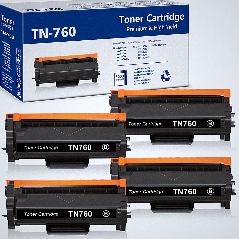 TN760 Toner Lot for Brother MFC-L2710DW L2750DW HL-L2390DW L2395DW DCP-L2550DW