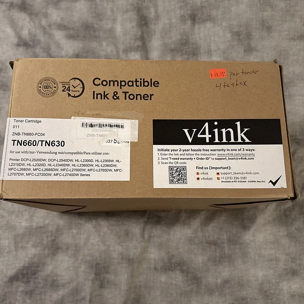 V4INK TN660 Compatible Brother TN630 Toner For MFC-L2700DW HL-L2340DW HL-L2300D